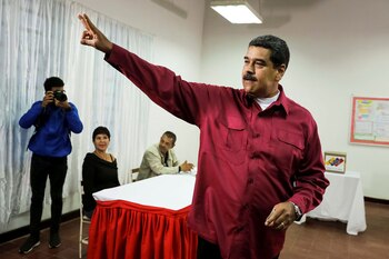 Nicolás Maduro en el momento