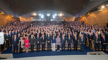 El auditorio con los 600 rectores