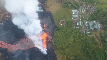 Avance de lava del volcán