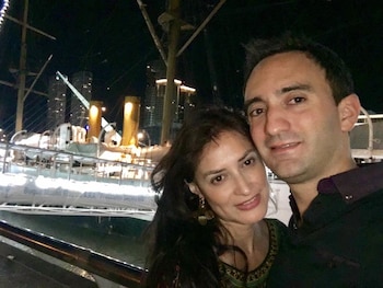 Evanyely Zamorano y su marido,