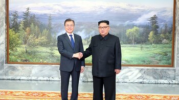 Moon Jae-in y Kim Jong-un