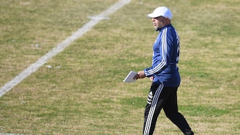 Jorge Sampaoli dirige la práctica