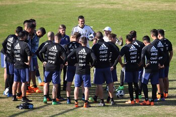 En el entrenamiento en cancha