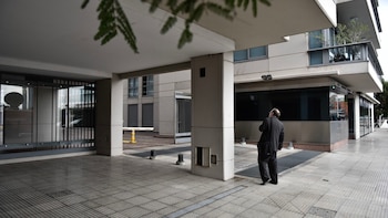 El patio interno donde cayó