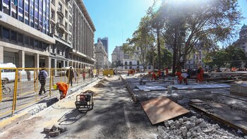 Obras de ensanchamiento sobre Yrigoyen
