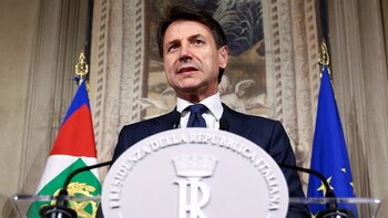 Giuseppe Conte en la conferencia