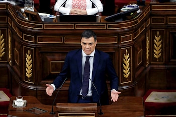 Pedro Sánchez habla ante el