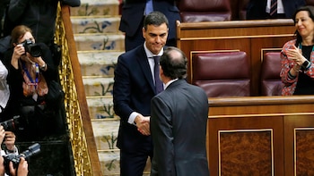 El momento del saludo entre