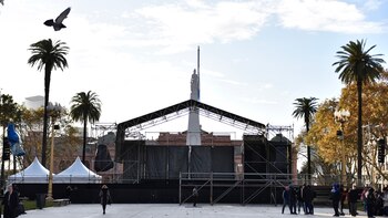 Escenario en Plaza de Mayo