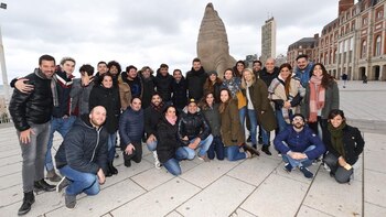 Tinelli y el equipo de