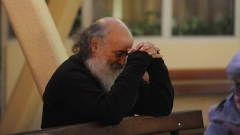 Emilio Pérsico en la parroquia (Quique Medina)