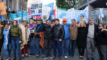 Parte del grupo de dirigentes de la oposición que estará presente en el acto en Ferro