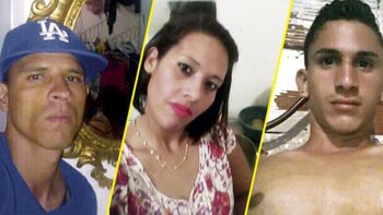 Javier Hernández Leones, su esposa Yareidy Pimentel Rosario y el amante de la mujer, alias “Junior” (Foto Al Día)