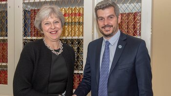 Teresa May, premier británica, y