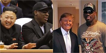 Dennis Rodman junto a Kim