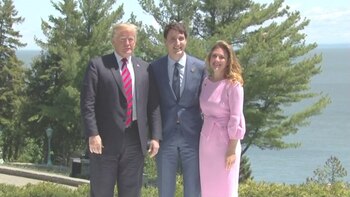 Donald Trump junto al canadiense