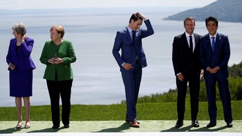 May, Merkel, Trudeau, Macron y