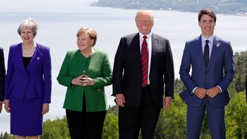 Theresa May, Angela Merkel, Donald