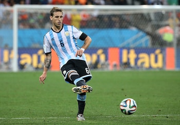 Lucas Biglia en el partido