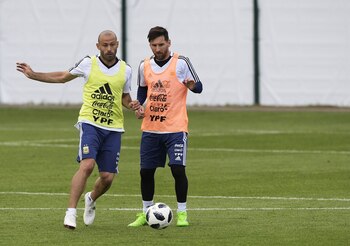 Javier Mascherano y Lionel Messi,