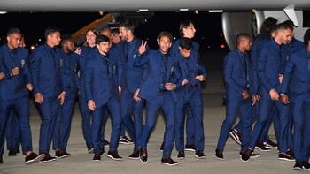 La comitiva verdeamarela fue recibida