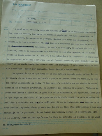 Original de una nota de