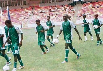 Cuando debutó en el Sub 20 de Nigeria.