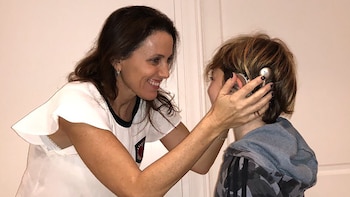 Roberta Jawerbaum y su hijo