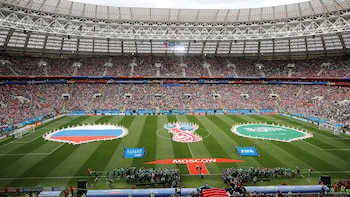 Antes del partido entre Rusia