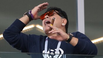 Maradona, en el partido contra