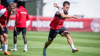 Jonas Knudsen, en los entrenamientos