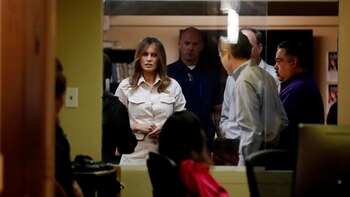 Melania Trump durante la visita