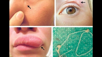 La mujer comenzó a mostrar