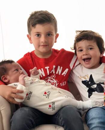 Thiago, Mateo y Ciro Messi