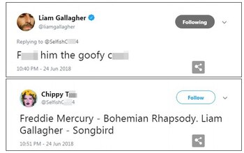 Tuít de Liam Gallagher en