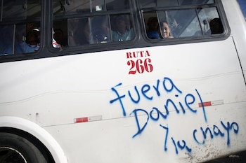 Un bus en Managua con