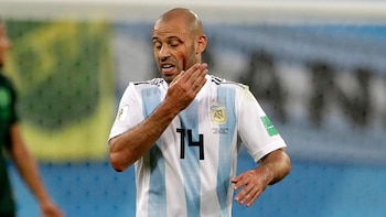 Mascherano finalizó el partido con