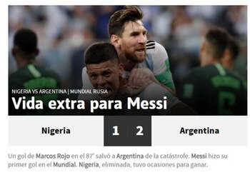 “Vida extra para Messi”, tituló