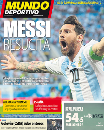 La tapa de Mundo Deportivo
