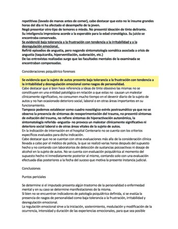 Las consideraciones psiquiátricas forenses.