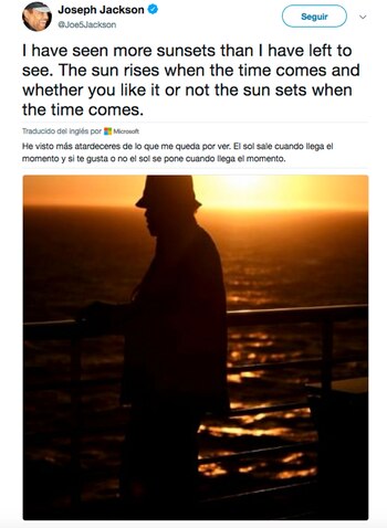 El tuit de Joe Jackson.
