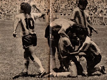 Los festejos de los jugadores en el estadio Azteca: recuerdos de la celebración del 1 a 0 parcial