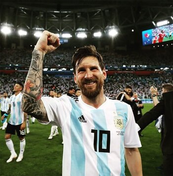 Lionel Messi festeja el triunfo