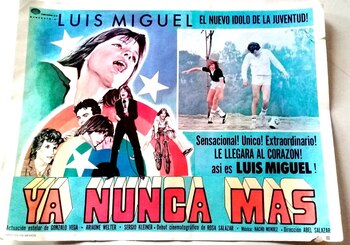 Afiche original de la primera película que protagonizó Luis Miguel, cuando tenía 13 años