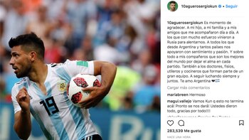 El posteo del Kun en