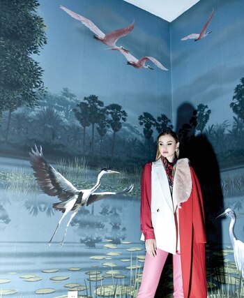 Tapado con cuello símil piel