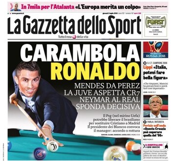 La portada de Gazzetta dello