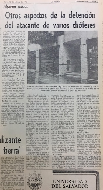 Las distintas hipótesis del caso en el diario La Prensa del 18 de octubre de 1982