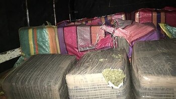 Incautación de dos toneladas de marihuana en Corinto, el pasado mes de mayo.