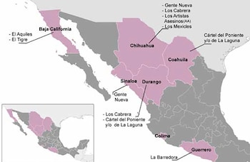 El territorio controlado por el Cártel de Sinaloa (Mapa: Casede)